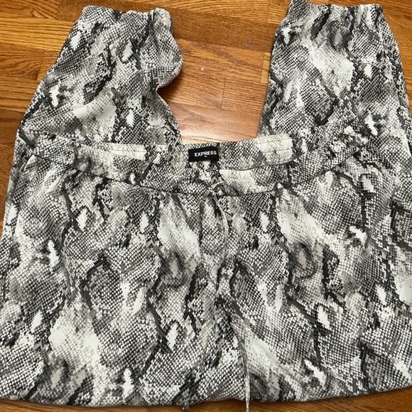 Express High-Rise Snake Print Ankle Pants • Sleek Stretch Fit - Picture 2 of 3
